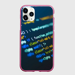 Чехол iPhone 11 Pro матовый Programming Collection, цвет: 3D-малиновый