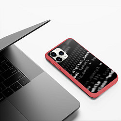 Чехол iPhone 11 Pro матовый Grey Code, цвет: 3D-красный — фото 2