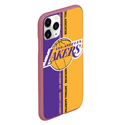 Чехол iPhone 11 Pro матовый NBA: LA Lakers, цвет: 3D-малиновый — фото 2