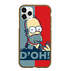 Чехол iPhone 11 Pro матовый Homer Simpson DOH!, цвет: 3D-коричневый