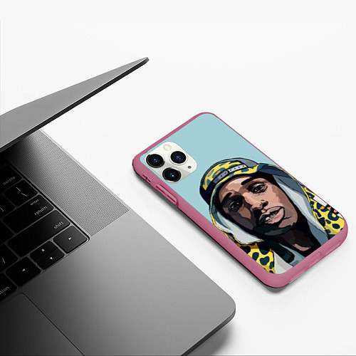 Чехол iPhone 11 Pro матовый ASAP Rocky: Far East / 3D-Малиновый – фото 3