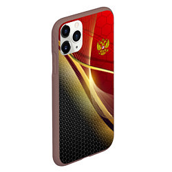Чехол iPhone 11 Pro матовый RUSSIA SPORT: Gold Collection, цвет: 3D-коричневый — фото 2