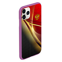 Чехол iPhone 11 Pro матовый RUSSIA SPORT: Gold Collection, цвет: 3D-фиолетовый — фото 2