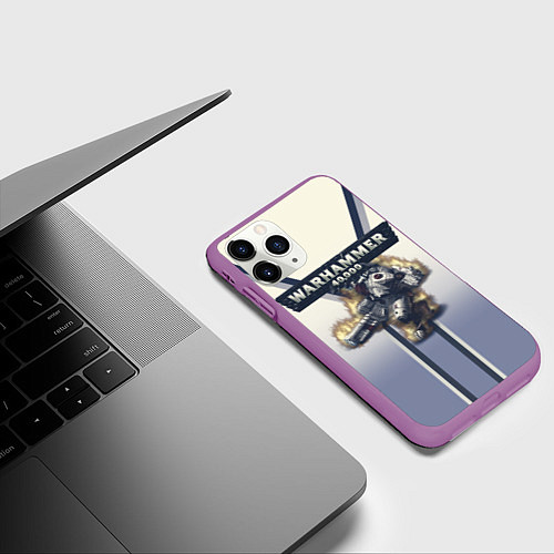Чехол iPhone 11 Pro матовый Warhammer 40000: Tau Empire / 3D-Фиолетовый – фото 3