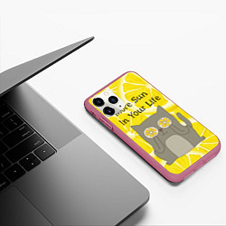 Чехол iPhone 11 Pro матовый More Sun In Your Life, цвет: 3D-малиновый — фото 2