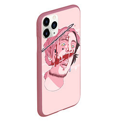 Чехол iPhone 11 Pro матовый Lil Peep: Dead Face, цвет: 3D-малиновый — фото 2