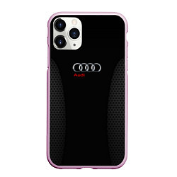 Чехол iPhone 11 Pro матовый Audi Carbon, цвет: 3D-розовый