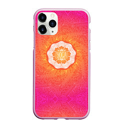 Чехол iPhone 11 Pro матовый Солнечная мандала, цвет: 3D-розовый