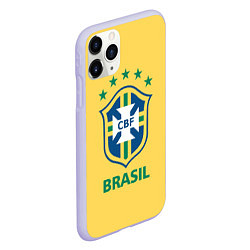 Чехол iPhone 11 Pro матовый Brazil Team, цвет: 3D-светло-сиреневый — фото 2