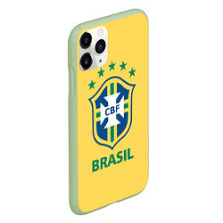 Чехол iPhone 11 Pro матовый Brazil Team, цвет: 3D-салатовый — фото 2