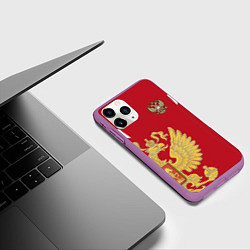 Чехол iPhone 11 Pro матовый Сборная России: эксклюзив, цвет: 3D-фиолетовый — фото 2