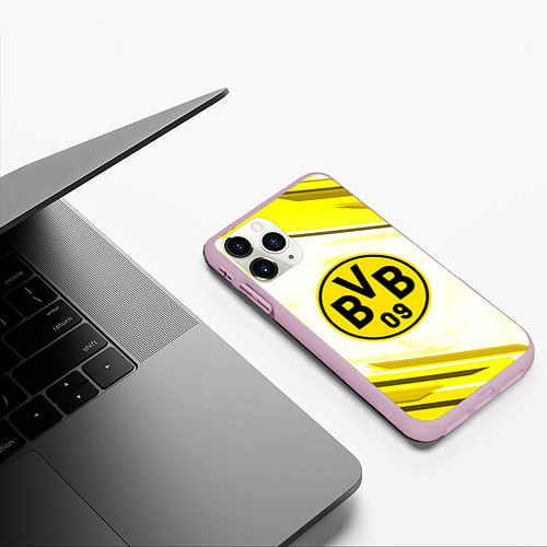 Чехол iPhone 11 Pro матовый Borussia / 3D-Розовый – фото 3