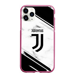 Чехол iPhone 11 Pro матовый Juventus, цвет: 3D-малиновый