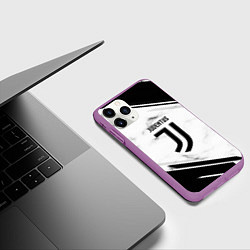 Чехол iPhone 11 Pro матовый Juventus, цвет: 3D-фиолетовый — фото 2
