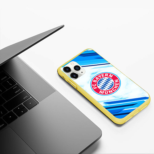 Чехол iPhone 11 Pro матовый Bayern Munchen / 3D-Желтый – фото 3