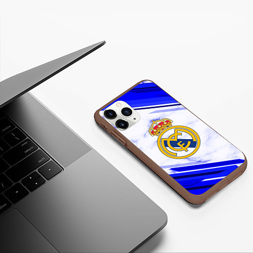 Чехол iPhone 11 Pro матовый Real Madrid / 3D-Коричневый – фото 3