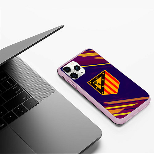 Чехол iPhone 11 Pro матовый Atletico Madrid / 3D-Розовый – фото 3