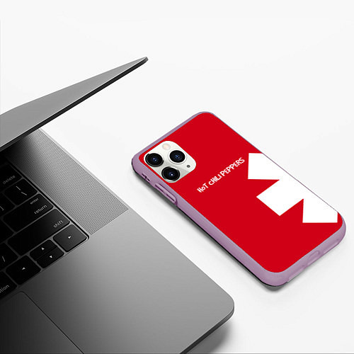 Чехол iPhone 11 Pro матовый RHCP: Red Style / 3D-Сиреневый – фото 3