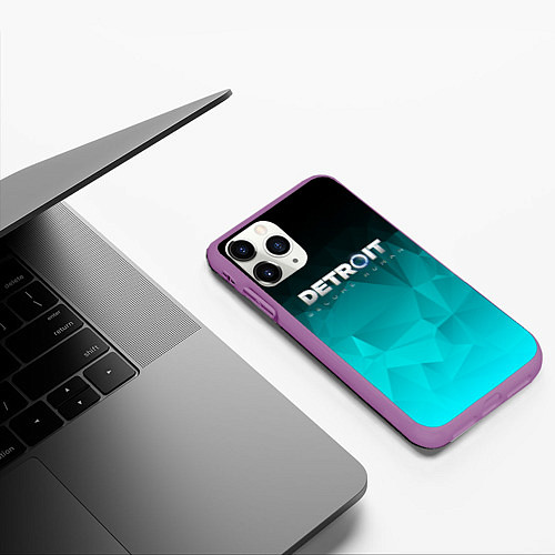 Чехол iPhone 11 Pro матовый Detroit: Become Human / 3D-Фиолетовый – фото 3
