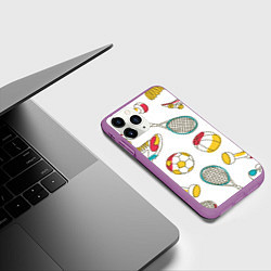 Чехол iPhone 11 Pro матовый Sport Life, цвет: 3D-фиолетовый — фото 2
