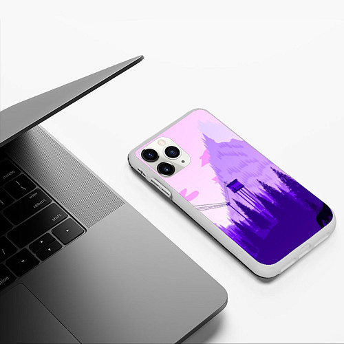 Чехол iPhone 11 Pro матовый Firewatch: Violet Wood / 3D-Белый – фото 3