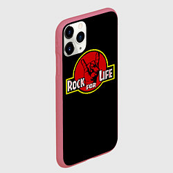 Чехол iPhone 11 Pro матовый Rock for Life, цвет: 3D-малиновый — фото 2