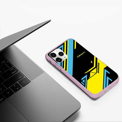 Чехол iPhone 11 Pro матовый Cyberpunk 2077: Samurai / 3D-Розовый – фото 3