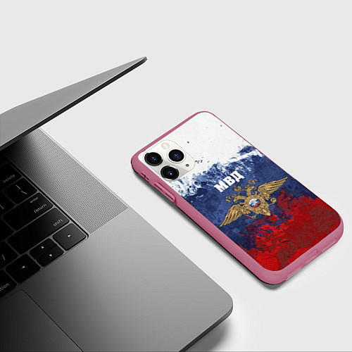Чехол iPhone 11 Pro матовый МВД / 3D-Малиновый – фото 3