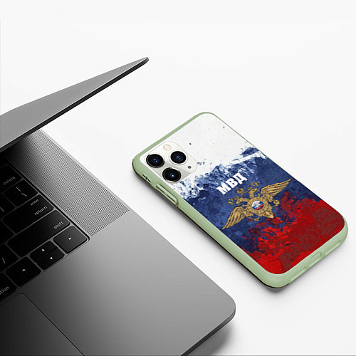 Чехол iPhone 11 Pro матовый МВД / 3D-Салатовый – фото 3