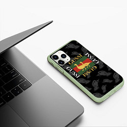 Чехол iPhone 11 Pro матовый GUSSI Style, цвет: 3D-салатовый — фото 2