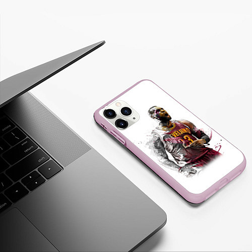 Чехол iPhone 11 Pro матовый Cleveland 23 / 3D-Розовый – фото 3