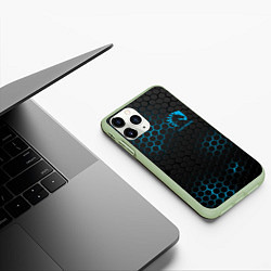 Чехол iPhone 11 Pro матовый Team Liquid: Carbon Style, цвет: 3D-салатовый — фото 2