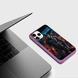 Чехол iPhone 11 Pro матовый Mass Effect: Soldier, цвет: 3D-фиолетовый — фото 2
