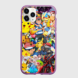 Чехол iPhone 11 Pro матовый Pokemon Bombing, цвет: 3D-фиолетовый