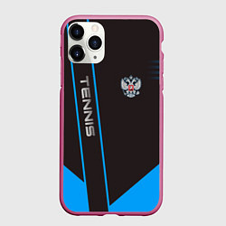 Чехол iPhone 11 Pro матовый Tennis: Russian Style, цвет: 3D-малиновый
