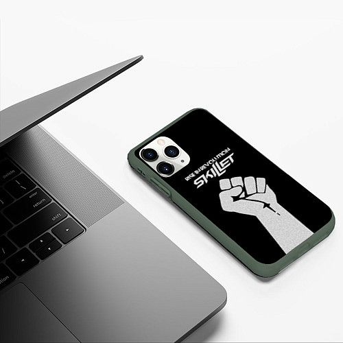 Чехол iPhone 11 Pro матовый Skillet: Rise in revolution / 3D-Темно-зеленый – фото 3