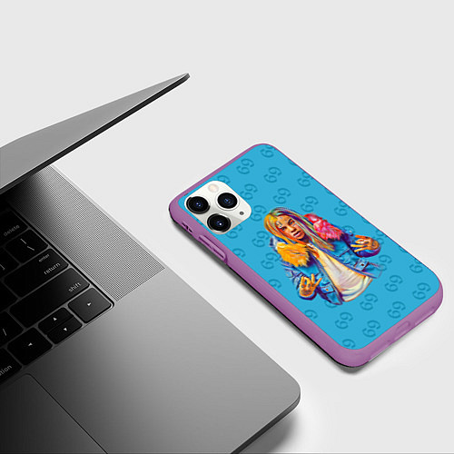 Чехол iPhone 11 Pro матовый 6IX9INE 69 / 3D-Фиолетовый – фото 3