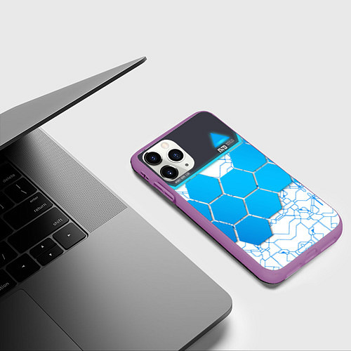 Чехол iPhone 11 Pro матовый Become Human RK800 / 3D-Фиолетовый – фото 3