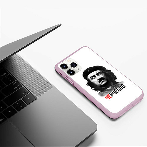 Чехол iPhone 11 Pro матовый Черчесов / 3D-Розовый – фото 3