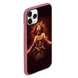 Чехол iPhone 11 Pro матовый Lina: Hell Flame, цвет: 3D-малиновый — фото 2