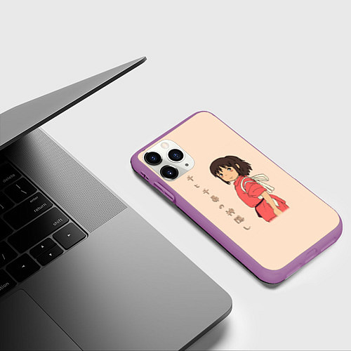 Чехол iPhone 11 Pro матовый Унесённые призраками / 3D-Фиолетовый – фото 3