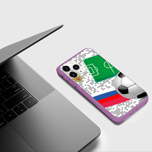 Чехол iPhone 11 Pro матовый Русский футбол / 3D-Фиолетовый – фото 3