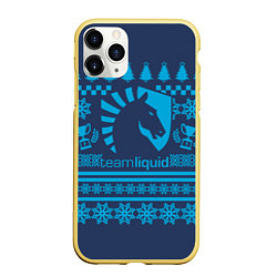 Чехол iPhone 11 Pro матовый Team Liquid: Blue Pattern, цвет: 3D-желтый