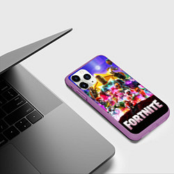 Чехол iPhone 11 Pro матовый Fortnite: Battle Royale, цвет: 3D-фиолетовый — фото 2