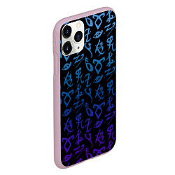 Чехол iPhone 11 Pro матовый Blue Runes, цвет: 3D-розовый — фото 2