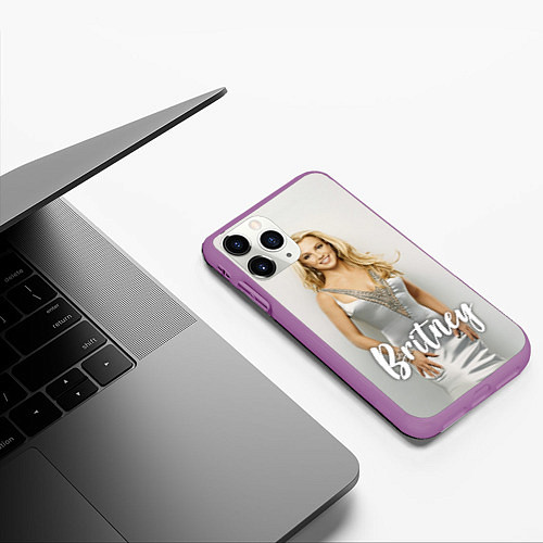 Чехол iPhone 11 Pro матовый Britney Spears / 3D-Фиолетовый – фото 3