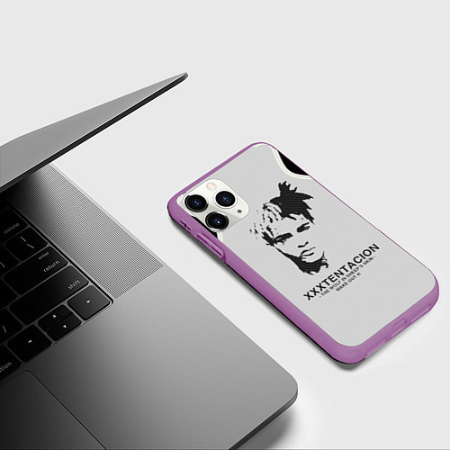 Чехол iPhone 11 Pro матовый XXXTentacion RIP / 3D-Фиолетовый – фото 3