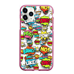 Чехол iPhone 11 Pro матовый Pop art Fashion, цвет: 3D-малиновый