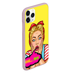 Чехол iPhone 11 Pro матовый Pop-girl: Oh no, цвет: 3D-розовый — фото 2