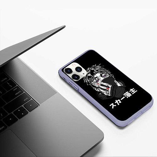 Чехол iPhone 11 Pro матовый Scarlxrd: hieroglyphs / 3D-Светло-сиреневый – фото 3
